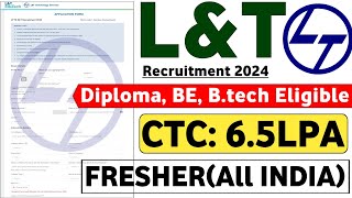 LampT New Vacancy OUT 🔥  Freshers  CTC 65LPA  LampT Jobs 2024  LampT hiring 2024  Latest Jobs 😍 [upl. by Kyla]