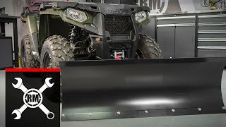 How To Install a WARN Universal Straight Blade Snow Plow Kit on a Utility ATV [upl. by Nedrob]