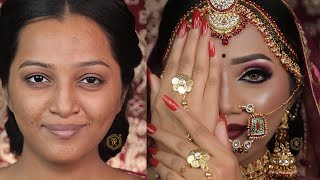 Quick Simple and Easy Bridal Makeup tutorial  Long Lasting Makeup  pkmakeupstudio [upl. by Abie]