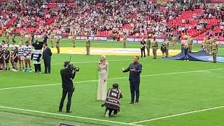 Lynne Kenning  National Anthem  Wembley Stadium  RFL 1895 Cup Final [upl. by Eibbor]