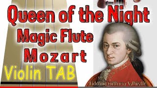 Der Holle Rache Queen of the Night   Magic Flute  Mozart  Violin  Play Along Tab Tutorial [upl. by Dubenko49]