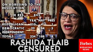 BREAKING NEWS Rashida Tlaib Censured By Fellow House Members [upl. by Roland]