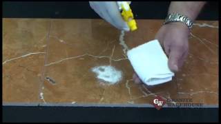 How to remove an acid etch stain from your marble top  MB Stonecare MB 11 [upl. by Merell224]