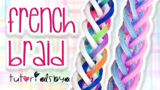 NEW French Braid Rainbow Loom Monster Tail Bracelet Tutorial  How To [upl. by Naivad]