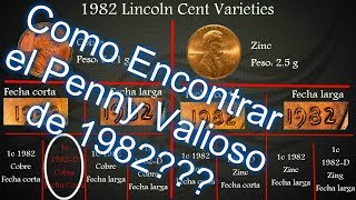 Busca el centavos que te puede hacer Rico  1982 Lincoln Cent Varieties 1c 1982D small date Cop [upl. by Chrisse482]