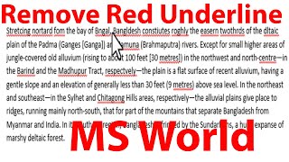 How to Remove Red Underline in MS Word [upl. by Anoif782]