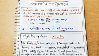 14 Esterification Reaction with mechanism Carboxylic acid class12 organic neet jee cbse iitjee [upl. by Smailliw]