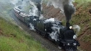 Steam Train struggles on 1 in 48 grade SRV Robinvale Weekender Australian Trains [upl. by Ativak793]