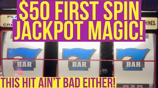 50 Max Bet 1st Spin JACKPOT Want To Build A Bankroll Playing Slots At The Casino You MUST Watch [upl. by Halyahs]