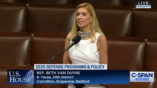 Rep Van Duyne RTX  NDAA Amendment Requiring Administration to Follow ProLife Law [upl. by Aihsatan278]