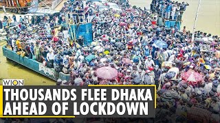 Thousands flee from Dhaka ahead of nationwide strict lockdown  COVID19  Coronavirus  World News [upl. by Coit]