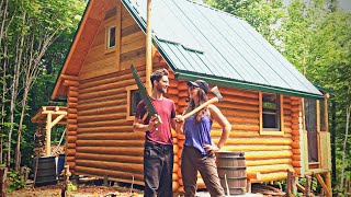 Canadian Couple Builds Their DREAM Home with HANDTOOLS Tiny Log Cabin in the Forest FULL BUILD [upl. by Cuthbertson]