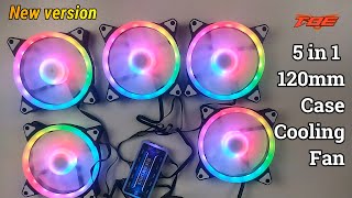 Low budget Casing Cooler Fan 5 in 1Pack 120mm Case Fan RGB New version Aptech RF 200 Pro HXHF 2K [upl. by Kellene]