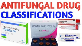 Antifungal drug classificathions pharmacy doctor pharmacology antibiotics nursing [upl. by Cacka]