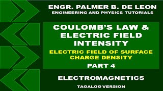 ELECTRIC FIELD INTENSITY OF SURFACE CHARGE DENSITY  ELECTROMAGNETICS TAGALOG VERSION [upl. by Louisette]