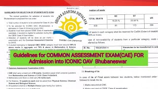 Guidelines for COMMON ASSESSMENT EXAMCAE FOR Admission into ICONIC OAV Bhubaneswar [upl. by Salmon]