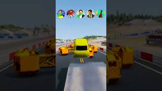 🚘CR7 vs Messi vs Elon vs MrBean vs Scooby Doo JUMPING COMPETITION ⚽️beamngdrive simulator shorts [upl. by Einad]