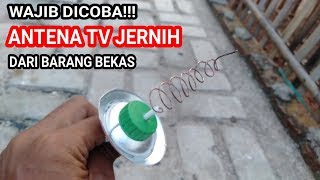 Wajib ditiru Cara membuat antena tv jernih dari barang bekas [upl. by Strep413]