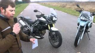 Match vidéo Triumph Tiger 800 vs BMW F650GS vs Yamaha Fazer8 par MotoStationcom [upl. by Itin236]