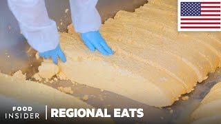 How 2000 Pounds Of Cheese Curds Are Made In Wisconsin  Regional Eats [upl. by Alyakem]