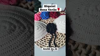 Biquíni Rosa Verão no crochê 🌹🌹Aprenda a fazer lindos modelos de biquíni no crochê 🧶 [upl. by Solim686]