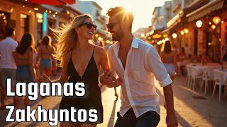 Laganas Zakhyntos Walking Tour 4K  Greece [upl. by Ahseneuq]