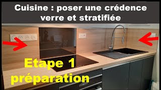 Tuto 1  pose crédence de cuisine verre et stratifiée  1 préparer la crédence [upl. by Anna-Diana259]