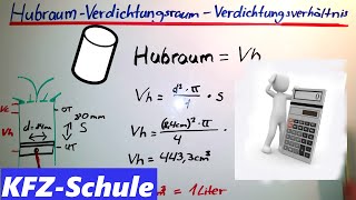 Hubraum  Verdichtungsraum Verdichtungsverhältnis [upl. by Lothario889]