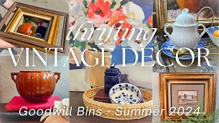 NEW GOODWILL BINS VINTAGE HOME DÉCOR THRIFT WITH ME 2024  Shop  Thrift Haul  Decorating Ideas [upl. by Blanc]