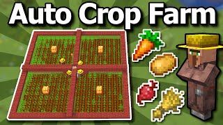 Minecraft Villager Auto Crop Farm Tutorial  Potato Wheat Carrot Beetroot [upl. by Bal449]