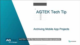 Tech Tip  Archiving Mobile App Projects [upl. by Haelem]