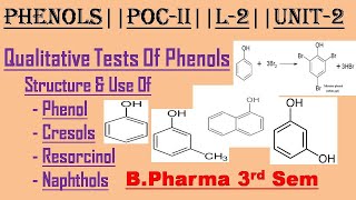 Phenol  Qualitative test  Structure and use L2U2 Organic Chemistry 2nd Bpharma 3rdsem [upl. by Adliwa]