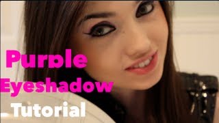 Purple Eyeshadow Cat Eye Eyeliner Tutorial [upl. by Nrol443]