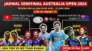 Jadwal Semifinal Australia Open 2024 PAI Yu Po vs Ester Nurumi Tri Wardoyo  Australian Open 2024 [upl. by Repsac]