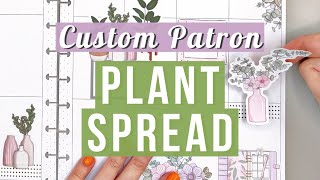 Plan With Me  Custom Plant Spread for my Patron Cindi Big Vertical Happy Planner  Live Love Posh [upl. by Nahtnahoj881]