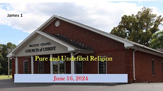 Pure and Undefiled Religion 06162024 AM [upl. by Anippesuig]