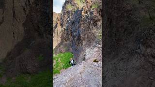 “If you can’t beat the fear do it scared” 😊🥾 hiking repelling scary epic travel views ￼ [upl. by Iatnwahs128]