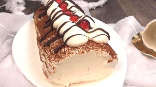 Tiramisu façon bûche de noël sans cuisson [upl. by Dahlia984]