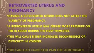 RETROVERTED UTERUS AND PREGNANCY [upl. by Blandina]