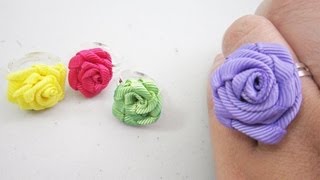 Mini Fashion DIY  How to make ribbon rose rings  EP  simplekidscrafts  simplekidscrafts [upl. by Aikcin]