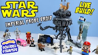 Star Wars LEGO Imperial Probe Droid Live Build Review 75306 [upl. by Nadnerb]