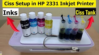 Ciss Kit Installation in HP Deskjet 2331 Inkjet Printer  Ciss Kit Setup for HP 805 Ink Cartridge [upl. by Rogerson]