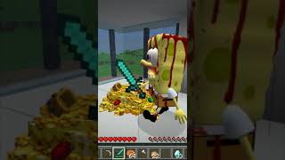 MIKEY JJ AND MAIZEN VS SCARY SPONGE BOB MINECRAFT HORROR shorts minecraft maizen [upl. by Inaleon766]