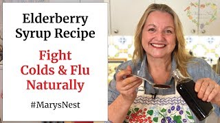 Homemade Elderberry Syrup Recipe  A Natural Home Remedy For Colds and Flu [upl. by Hteboj561]