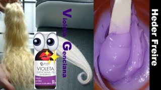 Matizando com violeta genciana  Cabelo para Mega Hair  Heder Freire [upl. by Addiel]