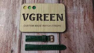 Green Full Grain Crocodile Leather Strap For Gold Garrard Watch 1989 [upl. by Issy925]