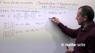 Parameterform in Koordinatenform umwandeln Beispiel 6  V0106 [upl. by Rossen582]