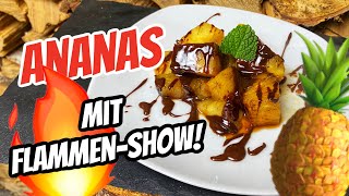 Flambierte Ananas mit Schokosauce von der Feuerplatte  die beste Süßspeise vom Grill [upl. by Noivax596]