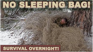 WINTER SURVIVAL OVERNIGHT Snow No Sleeping Bag [upl. by Aicilaana]