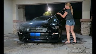 WASHING MY 2018 FORD SHELBY GT350  FOAM WASH and DETAIL [upl. by Amr96]